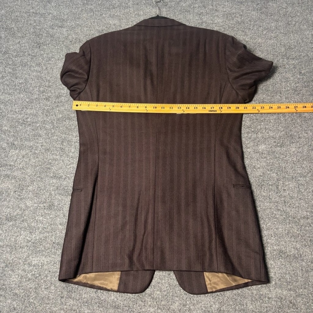 Emanuel Ungaro Uomo Brown Pinstripe Virgin Wool Blazer Saks Fifth Avenue 42L IT - Picture 7 of 16